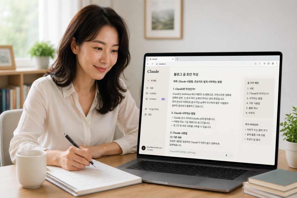 40대 여자의 Claude를 활용한 문서 작성